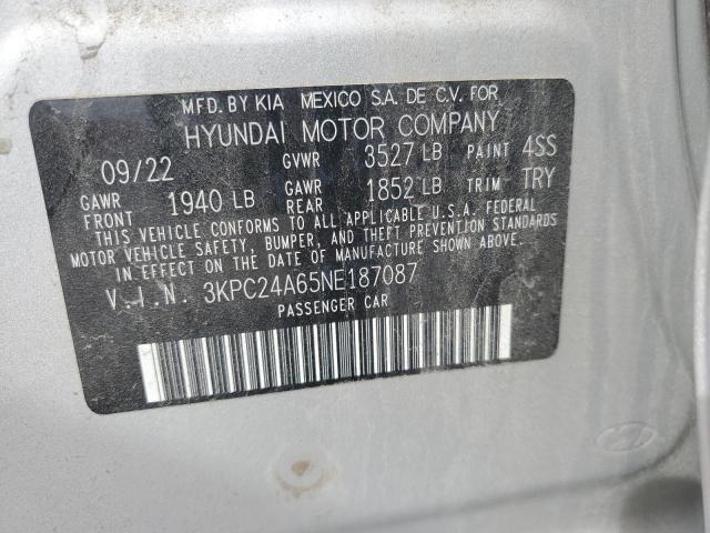 2022 HYUNDAI ACCENT SE 3KPC24A65NE187087