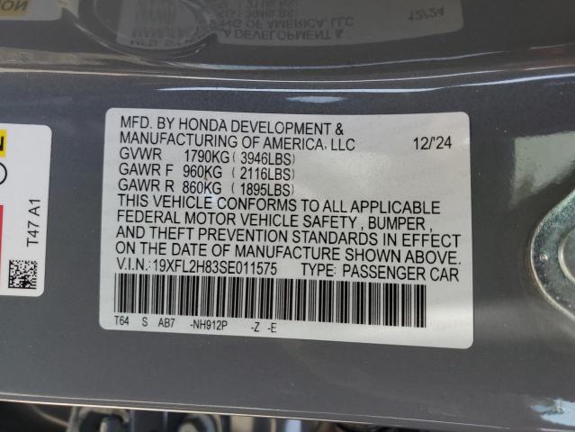 2025 HONDA CIVIC SPOR - 19XFL2H83SE011575