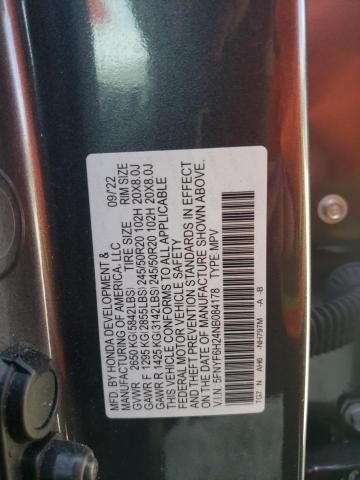 2022 HONDA PILOT SE 5FNYF6H24NB084178