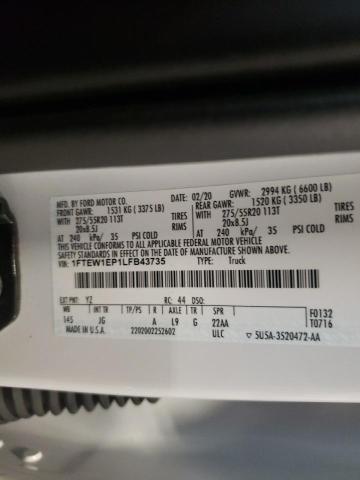 2020 FORD F150 SUPER - 1FTEW1EP1LFB43735