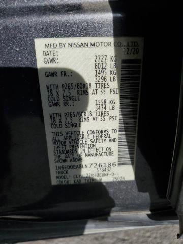 2020 NISSAN FRONTIER S - 1N6ED0EA8LN726186