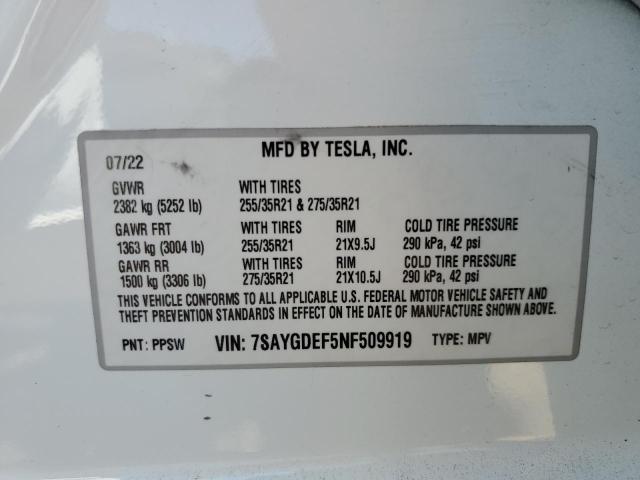2022 TESLA MODEL Y - 7SAYGDEF5NF509919
