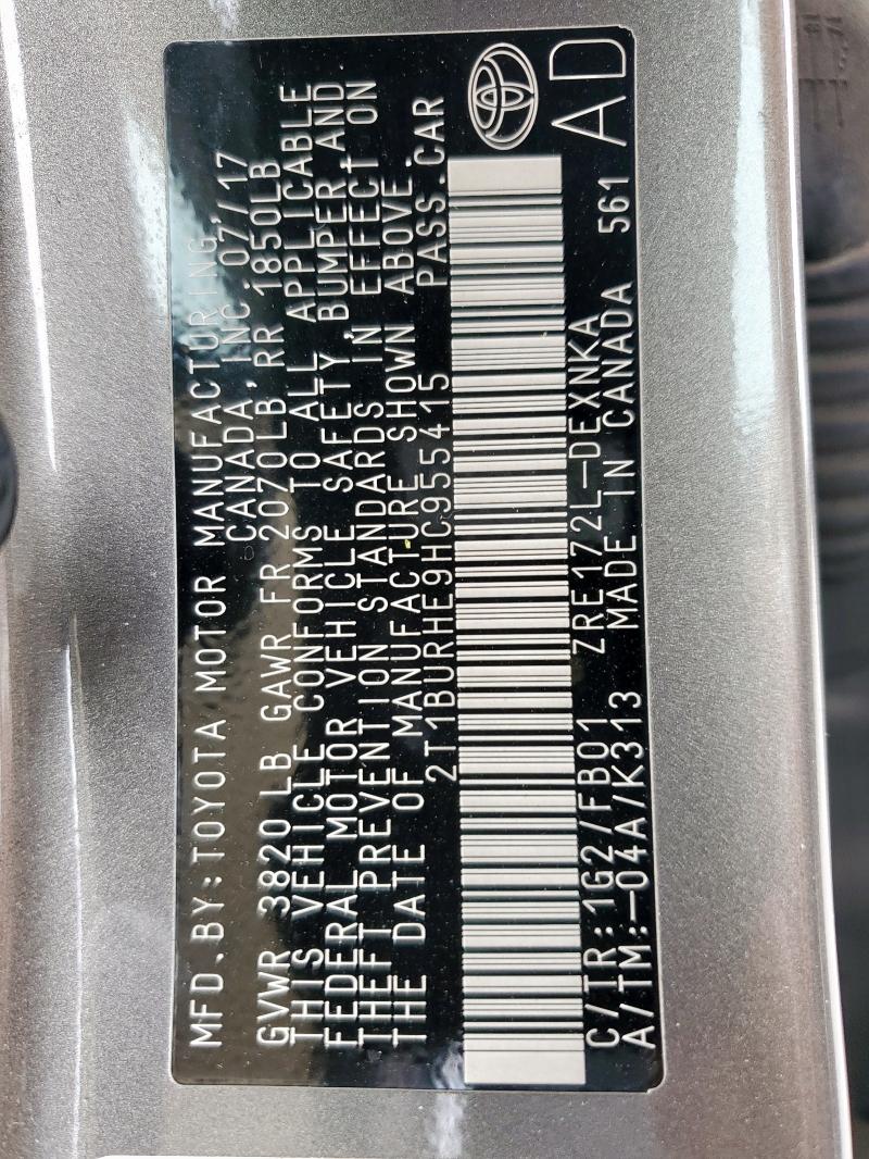 2017 TOYOTA COROLLA L - 2T1BURHE9HC955415