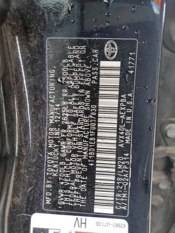 2015 TOYOTA AVALON HYB 4T1BD1EB1FU037830
