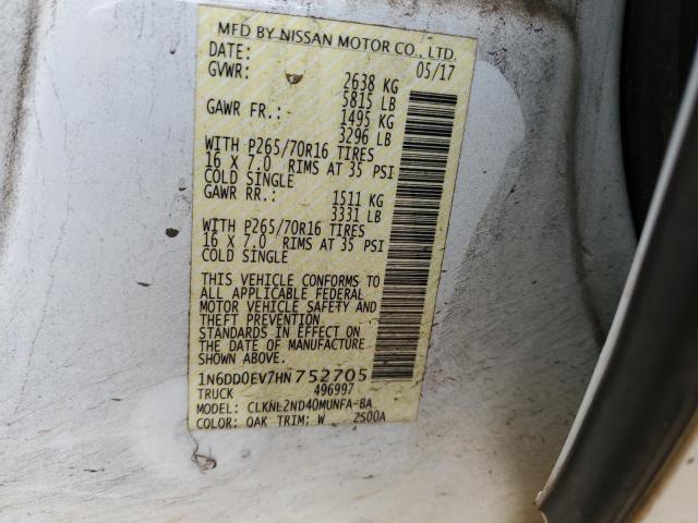 2017 NISSAN FRONTIER S - 1N6DD0EV7HN752705