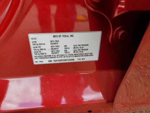 2025 TESLA MODEL Y 7SAYGDEE6SF232698