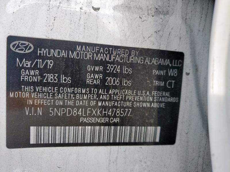 2019 HYUNDAI ELANTRA SE - 5NPD84LFXKH478577