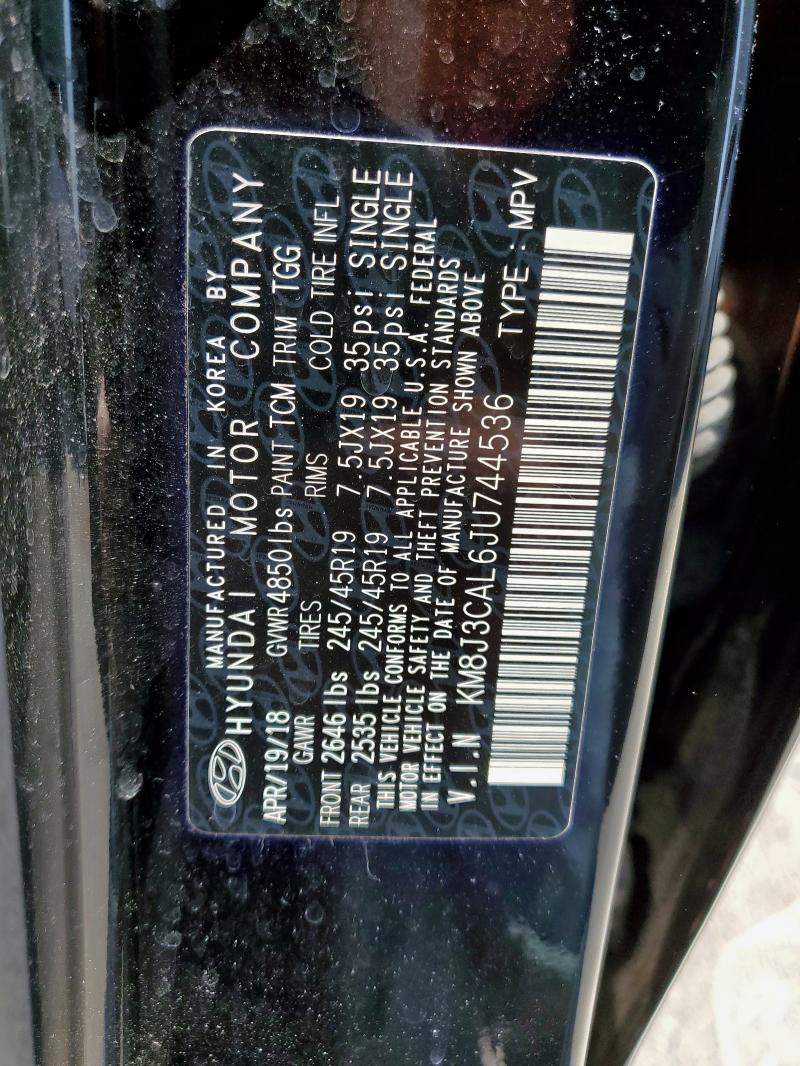 2018 HYUNDAI TUCSON SPO KM8J3CAL6JU744536