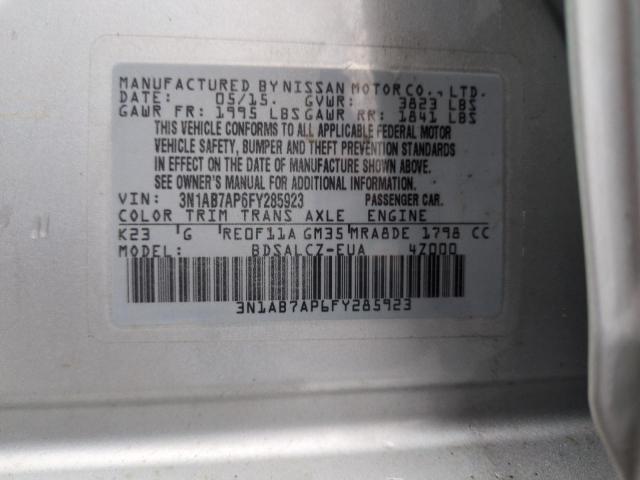 2015 NISSAN SENTRA S - 3N1AB7AP6FY285923