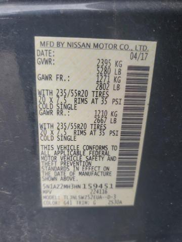2017 NISSAN MURANO S - 5N1AZ2MH3HN159451