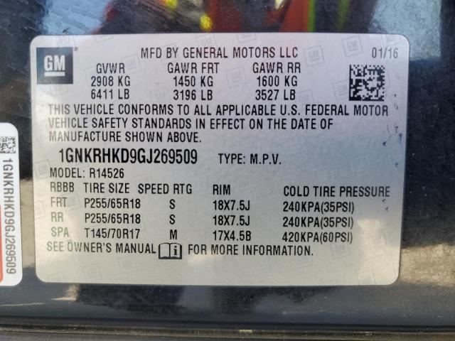 2016 CHEVROLET TRAVERSE L - 1GNKRHKD9GJ269509