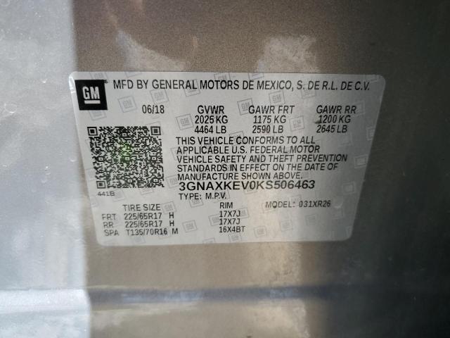2019 CHEVROLET EQUINOX LT - 3GNAXKEV0KS506463