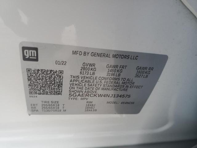 2022 BUICK ENCLAVE PR 5GAERCKW4NJ134575