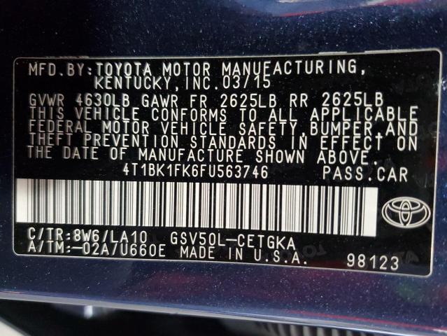 2015 TOYOTA CAMRY XSE - 4T1BK1FK6FU563746