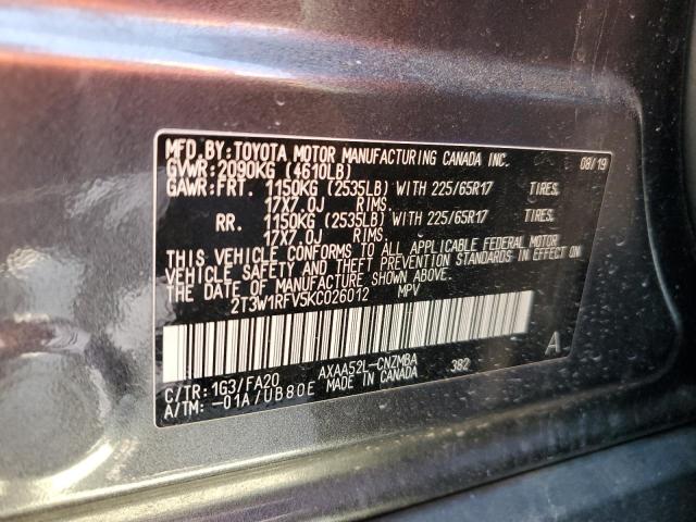 2019 TOYOTA RAV4 XLE - 2T3W1RFV5KC026012