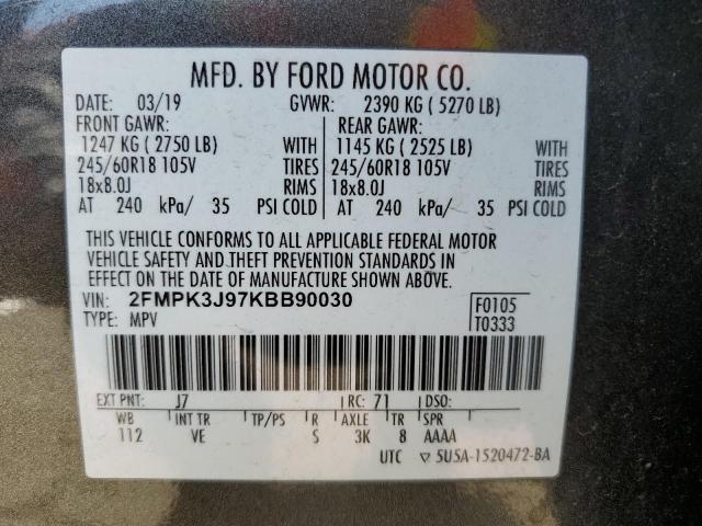 2FMPK3J97KBB90030 Ford EDGE SEL
