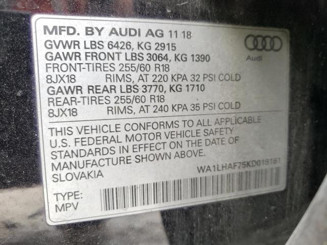 VIN WA1LHAF75KD018161 2019 Audi Q7, Premium Plus no.13