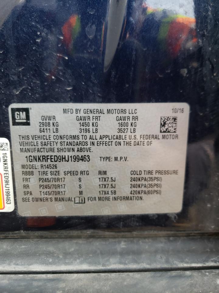 1GNKRFED9HJ199463 CHEVROLET TRAVERSE 2017