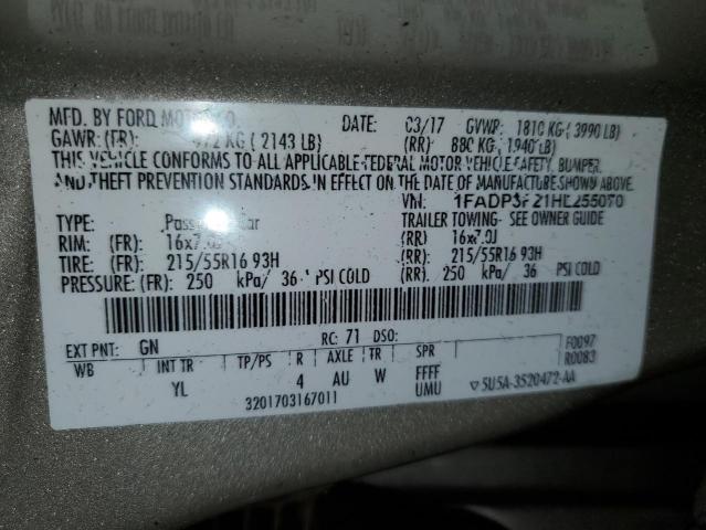 1FADP3F21HL255070 Ford FOCUS SE