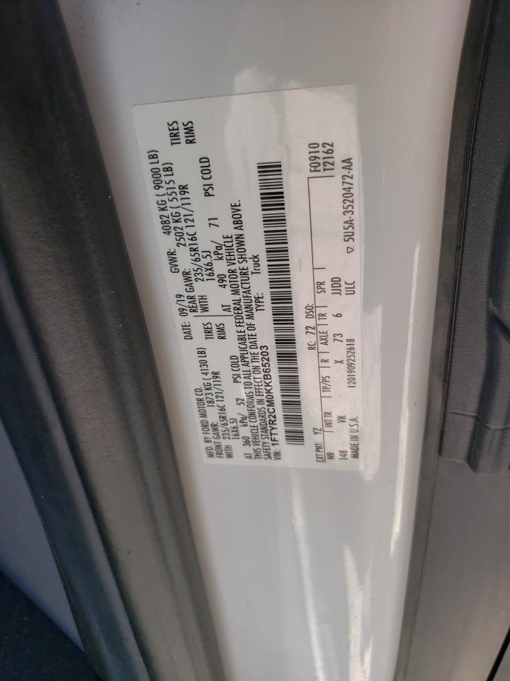 1FTYR2CM0KKB65203 FORD TRANSIT 2019