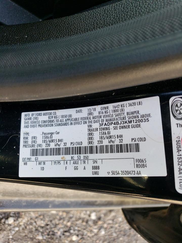 3FADP4BJ3KM120035 FORD FIESTA 2019