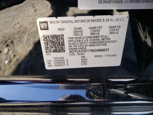 3GTUUCET7NG566637 GMC Sierra K1500 Elevation