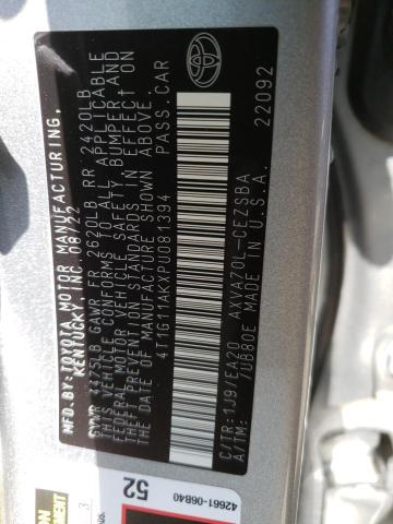 4T1G11AKXPU081394 Toyota Camry Se Night Shade