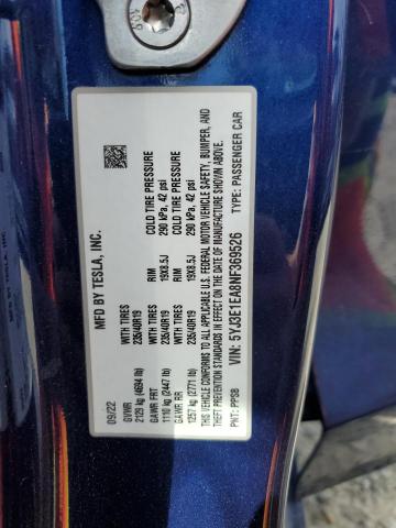 5YJ3E1EA8NF369526 Tesla MODEL 3