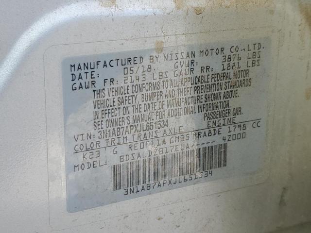 3N1AB7APXJL651534 Nissan SENTRA S