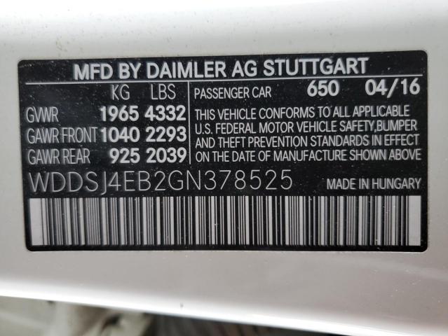 WDDSJ4EB2GN378525 Mercedes-Benz CLA 250