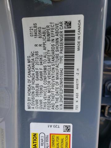 2HGFE2F52NH516942 Honda Civic Sport