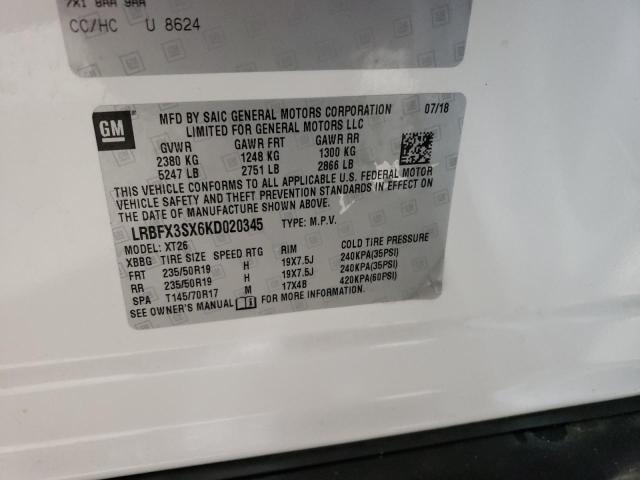 2019 BUICK ENVISION P - LRBFX3SX6KD020345