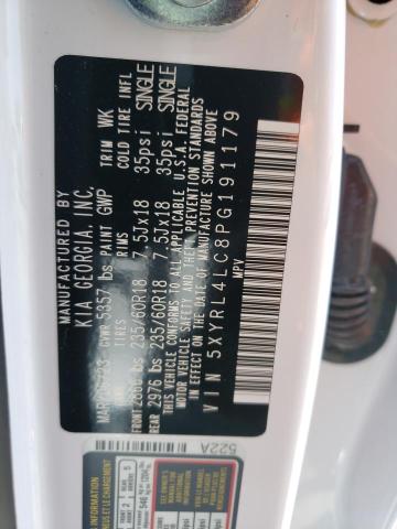 5XYRL4LC8PG191179 KIA SORENTO S