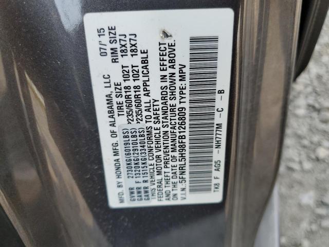 VIN 5FNRL5H98FB126809 2015 HONDA ODYSSEY no.13