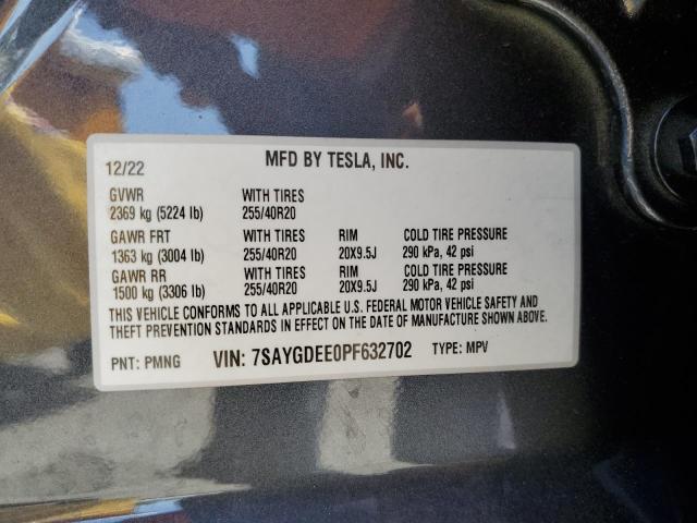 7SAYGDEE0PF632702 Tesla Model Y