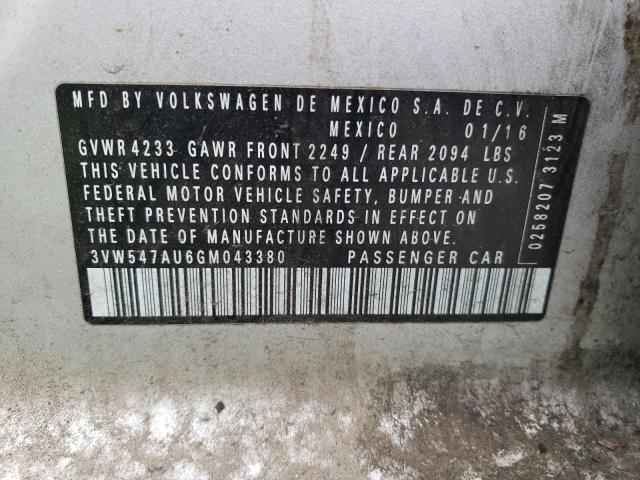 2016 VOLKSWAGEN GTI S/SE - 3VW547AU6GM043380