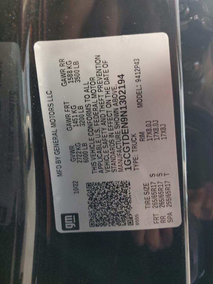 1GCGTDEN9N1302194 CHEVROLET COLORADO 2022