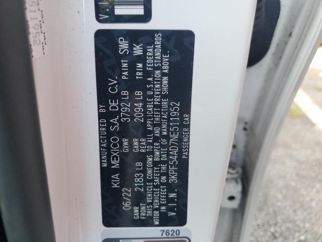 3KPF54AD7NE511952 KIA Forte Gt Line
