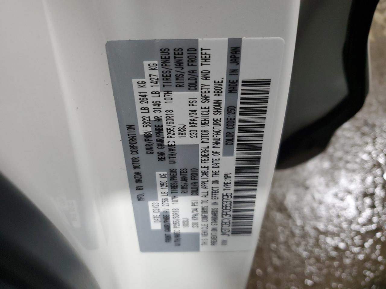 JM3TCBCY3P0653795 MAZDA CX-9 2023
