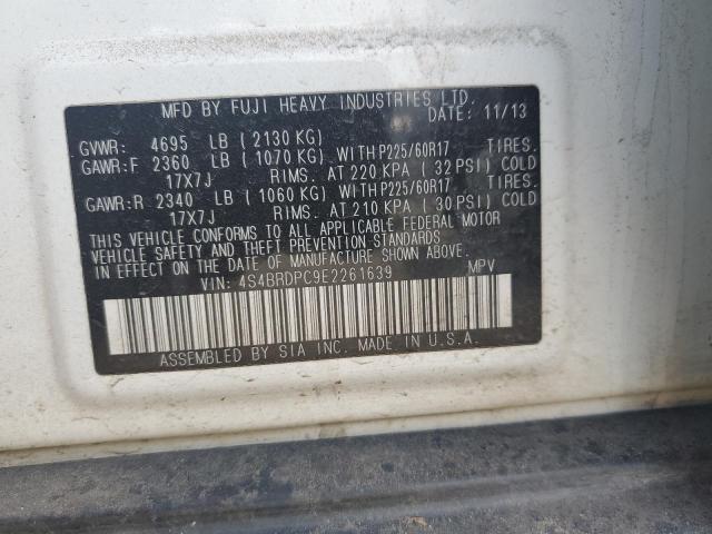 4S4BRDPC9E2261639 Subaru Outback 3.6r Limited