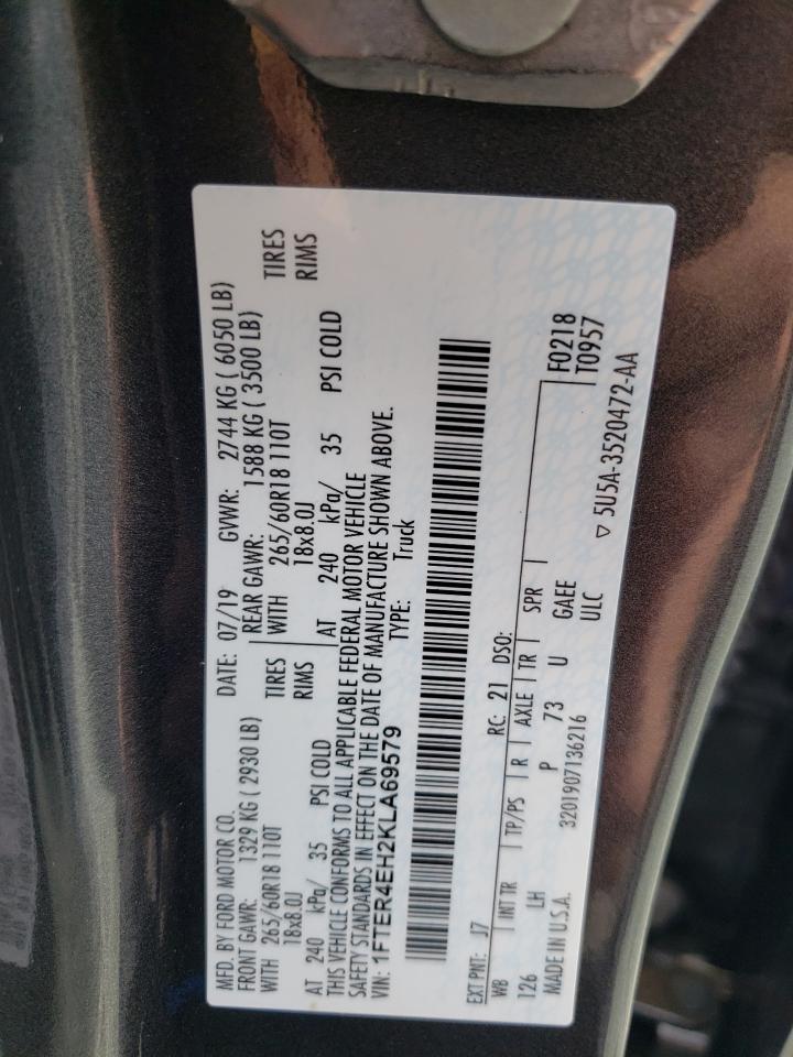 1FTER4EH2KLA69579 FORD RANGER 2019