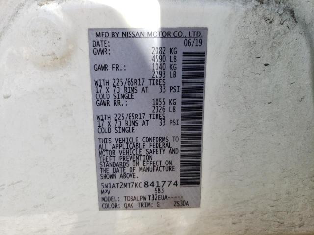 5N1AT2MT7KC841774 Nissan ROGUE S