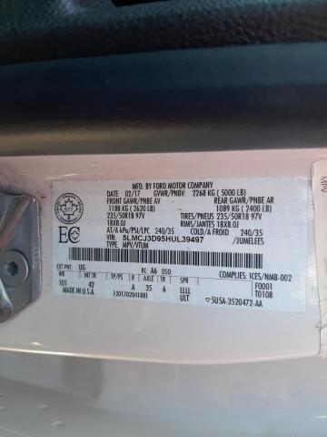 5LMCJ3D95HUL39497 Lincoln Mkc Reserve