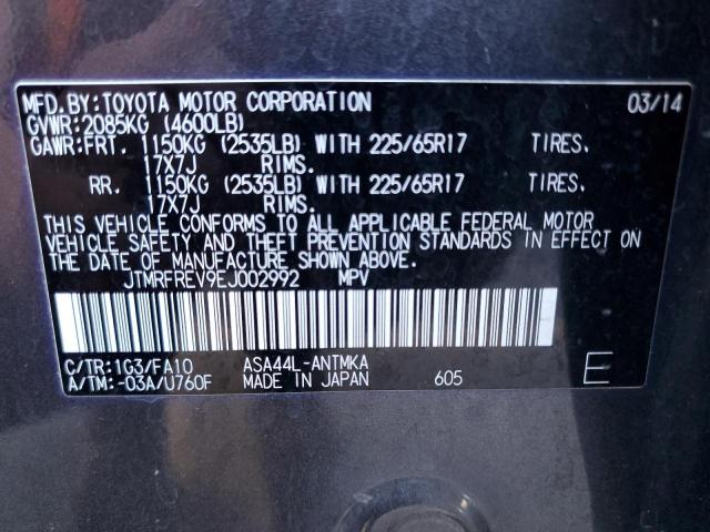 JTMRFREV9EJ002992 Toyota Rav4 Xle