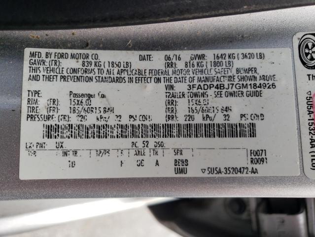 3FADP4BJ7GM184926 Ford FIESTA SE