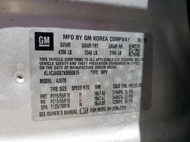 KL4CJASB7KB950615 Buick Encore Preferred