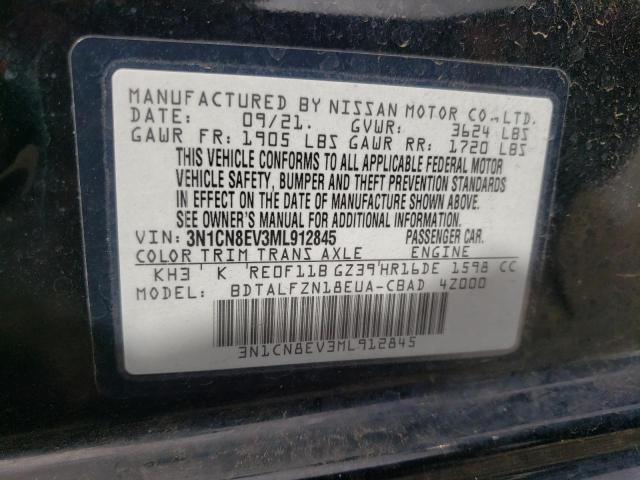 3N1CN8EV3ML912845 Nissan VERSA SV