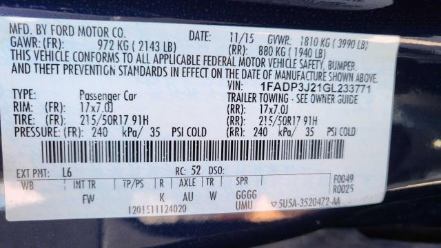 1FADP3J21GL233771 Ford Focus Titanium