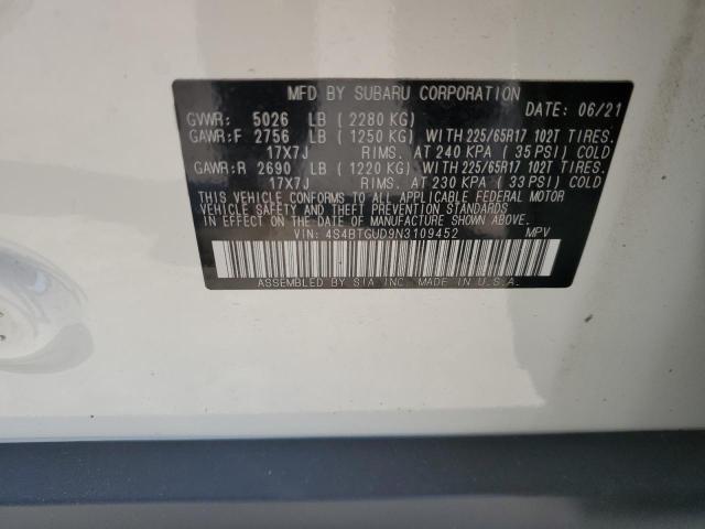 2022 SUBARU OUTBACK WI 4S4BTGUD9N3109452