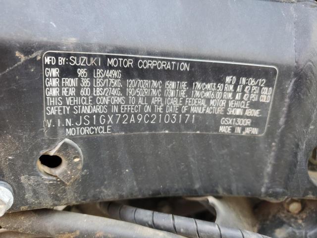 2012 SUZUKI GSX1300 R - JS1GX72A9C2103171